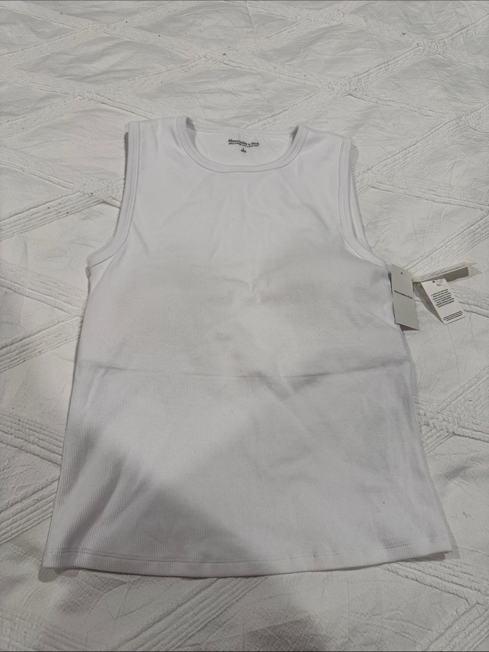 Abercrombie & Fitch White Ribbed Tank Top